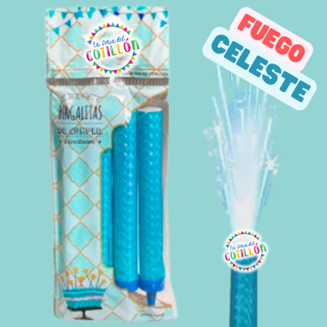 Bengala Holográfica LLama Color Celeste x 4 u.