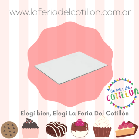 Bandeja MDF Blanco para Tortas - CUADRADA 25x25 cm