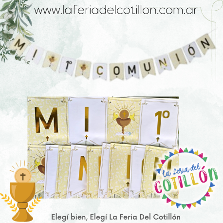 Banderin Banner Mi Primera Comunion x 1u.