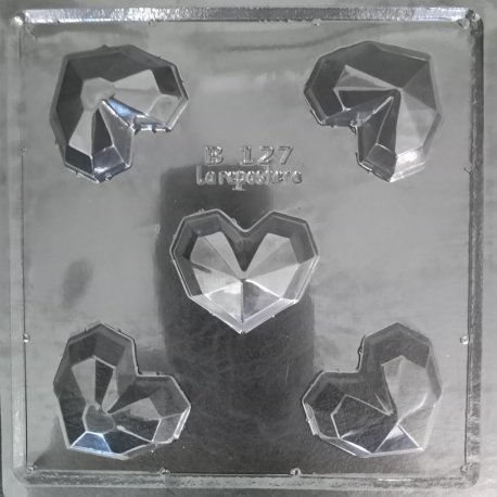 Placa Bombones Corazón Diamante x 10 u. (COD. B127)