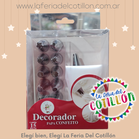 Set Decorador 12 Picos + 1 Cupla + 1 Manga En Blister Exhibidor
