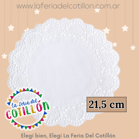 Blonda Redonda Calada Blanca 21,5cm x 12u