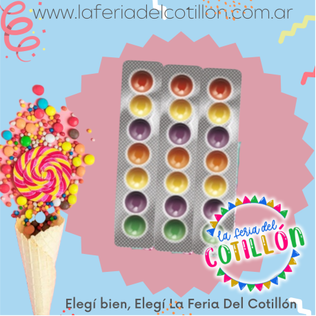 Chicle Redondito Gumballs x 1 Tira (7 chicles)