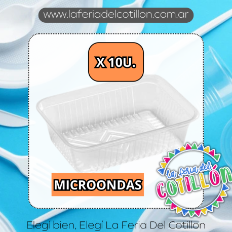 Bandeja MICROONDAS Plastica Blanca Nº103 x 10 u.