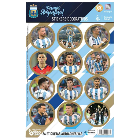 Stickers Autoadhesivo Campeones Del Mundo x 24 u.
