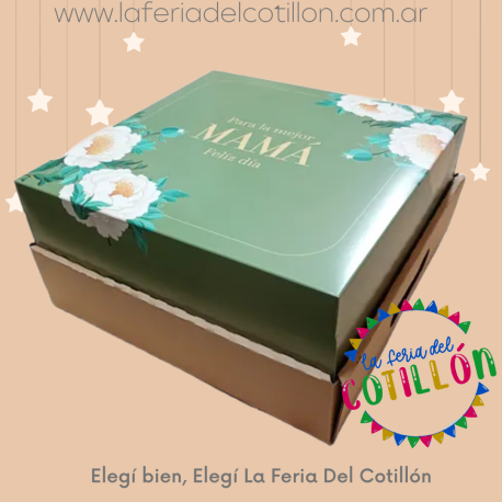 Caja Verde Desayuno Mamá 25x25x12cm