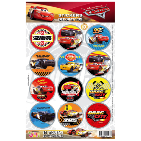 Stickers Cars Autoadhesivo x 24 u.