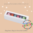 Caja para Macarons / Alfajores / Bombones MEDIANA con visor x 1 (21,5 x 5 x 5 cm.)