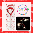  Vela Chispita Sparkler Forma Corazon Rojo x 1 u.