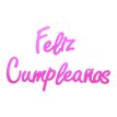 Guirnalda Feliz Cumpleaños Cursiva Gibré x 1 - Fucsia (20 cm.)