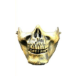 MASCARA MEDIA CALAVERA RIGIDA METALIZADA CON DIENTES PLATA