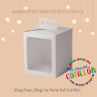 Caja Blanca para Pan Dulce 1 kg. con Visor Superior x1 (17cm x 17cm x 20cm)
