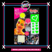 Kit Mix Fluo Face Sticker-Fluo Corazón- 2Acua Fluo+1Glitter