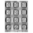 Placa Acetato Molde x1 - Bombones Cuadrados con una X (632A)