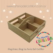Cajón MDF con Divisiones para Picadas / Desayunos x 1 u. (20 x 20 cm.)