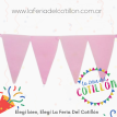 Banderin Triangular Liso de Papel Color Pastel Rosa (27 cm. Alto x 2 mt. Aprox.)