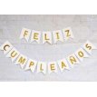 Banderín Feliz Cumpleaños Letra Dorada con Cinta x 1