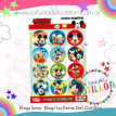 Stickers Mickey Autoadhesivo x 24 u.