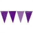 Banderín Plástico Lunares y Rayas 10 metros x 1 - Violeta
