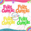 Topper Pinche Frase Feliz Cumple Fluo Gibre Goma Eva Medianp  x 1 u.