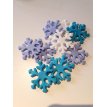Formas de Pastillaje Comestible x 15 u. - Copo de Nieve (Blanco y Celeste)