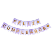 Banderín  Feliz Cumple Diseños Tonos Doble Lila y Violeta x 1 u.u.