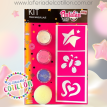 Kit Mix Acua Maquillaje Pintafan - Infantil (3 pastillas, stencil y esponja)