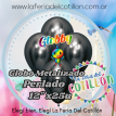 Globo Globby Perlado Metalizado Negro 12'' x 25 u.