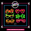 Anteojo Fluo Plasticos Formas Divertidas x 12 u. (colores surtidos)