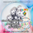 Globo Globby Perlado Metalizado Plateado 12'' x 25 u.