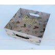 Caja Diseño Felices Fiestas Tapa Transparente 25x25x 12cm (Base De Cartulina) x 1u