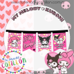 Banderín Articulado Cartón My Melody y Kuromi x 1 u.