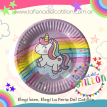 Plato Unicornio Arcoiris x 10 u.