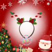 Vincha Navidad Goma Eva Bastones Caramelo y Muerdago x 1u.