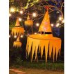 SOMBRERO DE BRUJA ROJO FLECOS COLGANTE CON LUZ