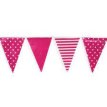 Banderín Plástico Lunares y Rayas 10 metros x 1 - Fucsia
