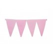 BANDERIN TRIANGULAR LISO DE PAPEL COLOR PASTEL ROSA