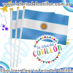 Bandera Argentina Tela x 12u. (14x20cm)