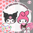 Antifaz Careta My Melody y Kuromi  x 10 u.