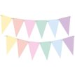 Banderin Triangular Liso Pastel Multicolor Chico