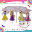 Set 5 Pinches Feliz Cumple Princesas x 1u
