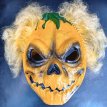 Careta Plástica Calabaza con Pelo x 1 u.