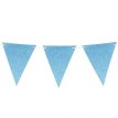 BANDERIN TRIANGULAR GLITTER DX CELESTE (16 cm. Ancho x 11 cm. Alto)