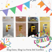 Banderín Glitter Feliz Cumpleaños Letra Dorada con Cinta x 1
