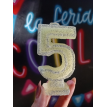 OFERTA:Vela Numerote 9cm. con Brillo  x 1 u.(Decolorado)