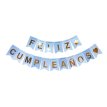 Banderín  Feliz Cumple Diseños Tonos Celeste Pastel x 1 u.