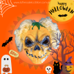 Careta Plástica Calabaza con Pelo x 1 u.