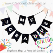 Banderin Me Gradué Con Stamping Negro Y Plata x 1 u.