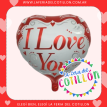 Globo Metalizado Corazón I LOVE YOU 18" 45cm x 1u.